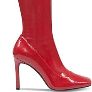 INC Womens Keenah Patent Square Toe Thigh-High Boots Red 6.5 Medium (B,M)